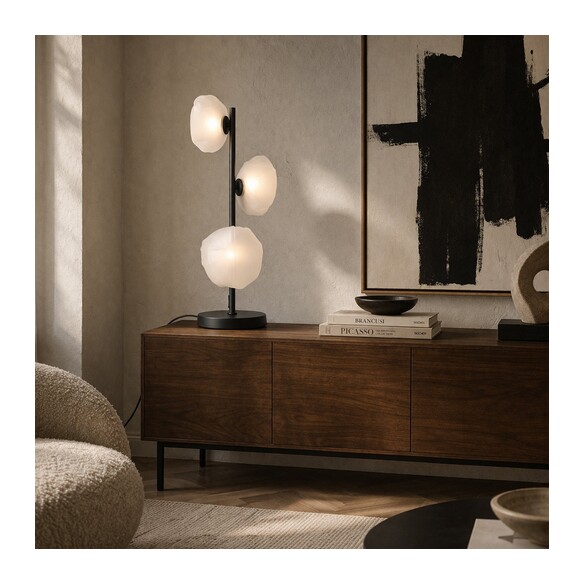 ZECCA TL3-AGFR - ZECCA 3 LIGHT TABLE LAMP - ZECCA TL3-AGFR