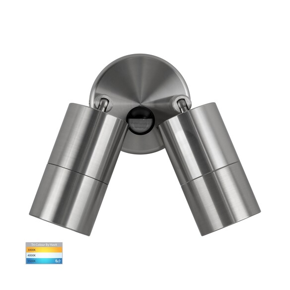 HV1305T-PIR - HV1305T-PIR | HV1306T-PIR - Tivah 316 Stainless Steel TRI Colour Double Adjustable Spot Lights with Sensor