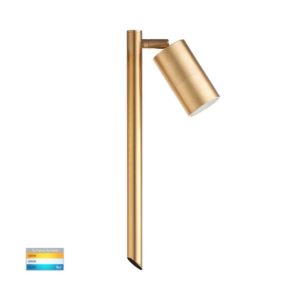 HV1407T-BR - Tivah Solid Brass TRI Colour Single Adjustable LED Spike Light