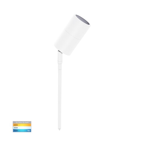 Tivah White TRI Colour LED Garden Spike Light