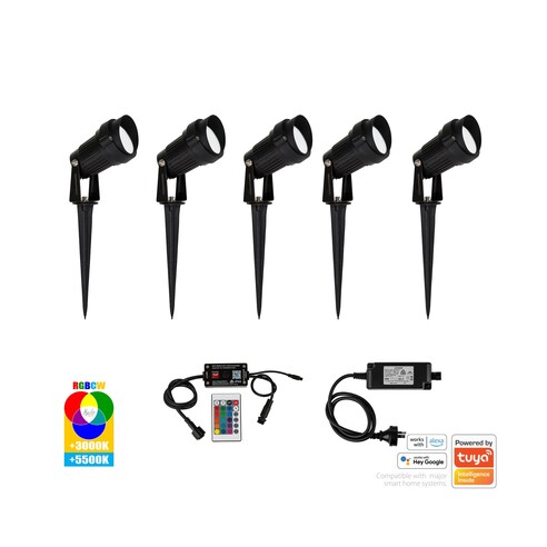 HV1428RGBCW-KIT - Spitze Black 5x 3W WIFI RGBCW HV1428RGBCW-KIT