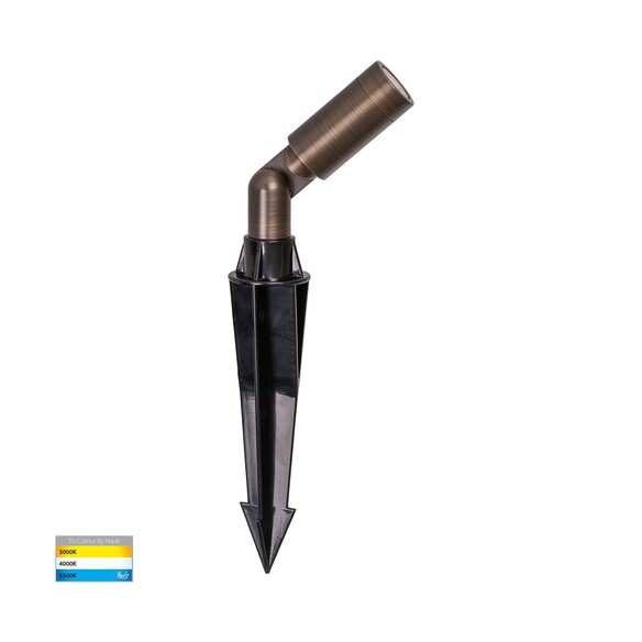 HV1435T-AB - Cilindor Antique Brass 3W LED Garden Spike Light