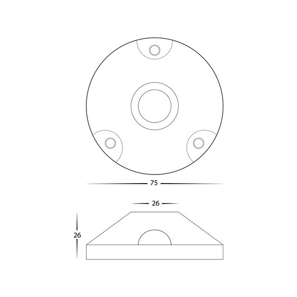 HV145-BR-BASE - Solid Brass Surface Mounted BaseHV145-BR-BASE