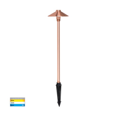 Polari Solid Copper 3W LED Garden Spike Light