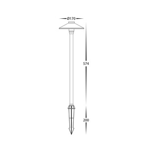 HV1452T-AB - Polari Antique Brass 3W LED Garden Spike LightHV1452T-AB 2