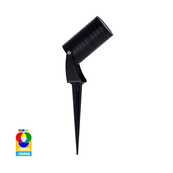HV1462RGBCW-BLK - HV1462RGBCW-Black - Nova Aluminium Black RGBCW 7W LED Garden Spike Light