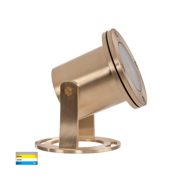 HV1491T-BR - Onder Solid Brass TRI Colour LED Pond Light