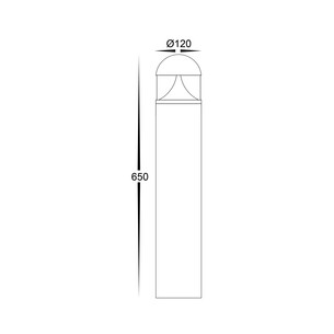 HV1632T-BLK-240V-RND - Divad 650mm Black LED Bollard LightHV1632T-BLK-240V-RND 2