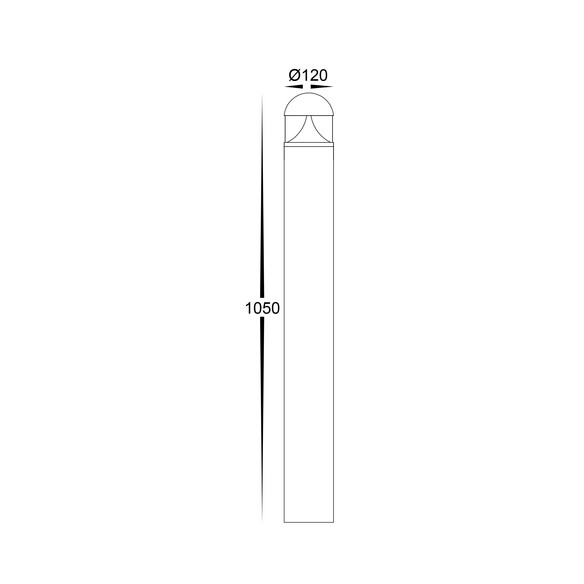 HV1633T-BLK-24V-RND - Divad 1050mm Black LED HV1633T-BLK-24V-RND