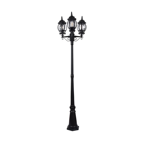 HV1673W-BLK - HV1673W-Black - Trener Aluminium Black Coach 3 Light Post Light
