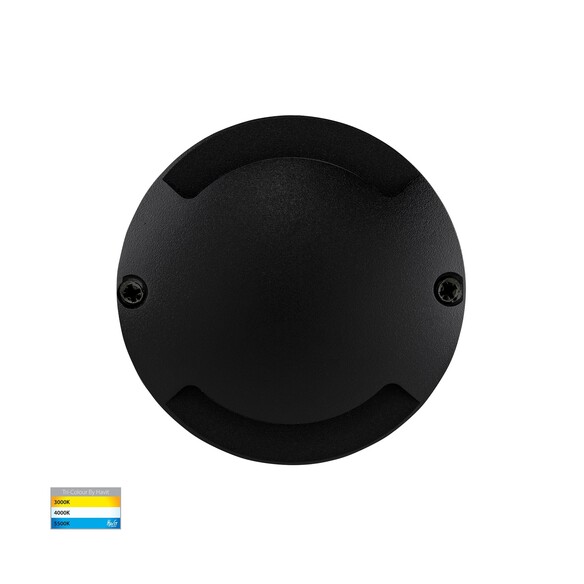 HV2872T-BLK-12V - HV2872T-Black-12V - Dome Black Aluminium Two Way LED Deck Lights