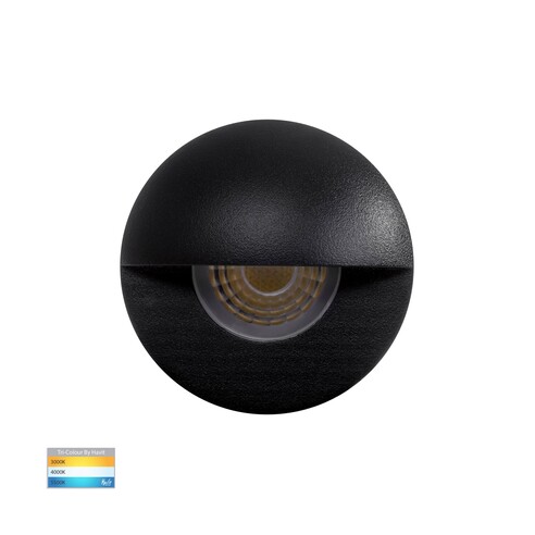 Elite Black Aluminium LED Wall or Step Light with Eyelid