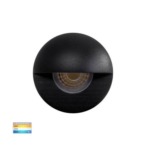 HV2883T-BLK-12V - HV2883T-Black-12V - Elite Black Aluminium LED Wall or Step Light with Eyelid
