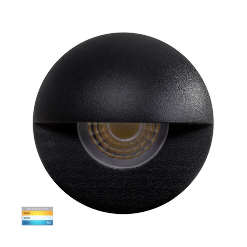Elite Black Aluminium LED Wall or Step Light with Eyelid