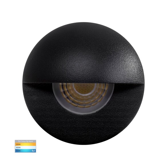 HV2884T-BLK-12V - HV2884T-Black-12V - Elite Black Aluminium LED Wall or Step Light with Eyelid
