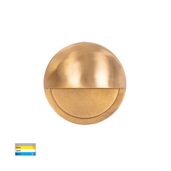 HV2927T-BR-240V - Veko Solid Brass Step Lights with Eyelid