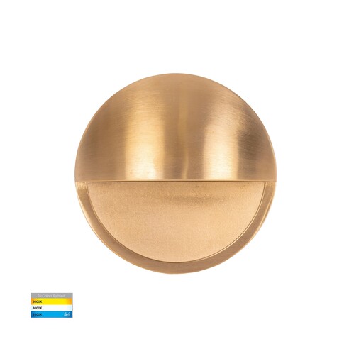 HV2928T-BR-240V - HV2928T-BR-12V | HV2928T-BR-240V - Veko Solid Brass Step Lights with Eyelid