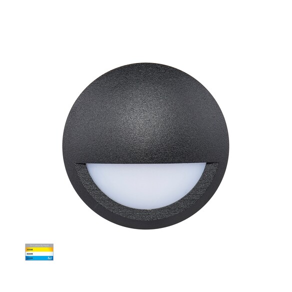HV2961T-BLK-12V - HV2961T-Black-12V | HV2961T-Black-240V - Nava Black LED Step Light with Eyelid