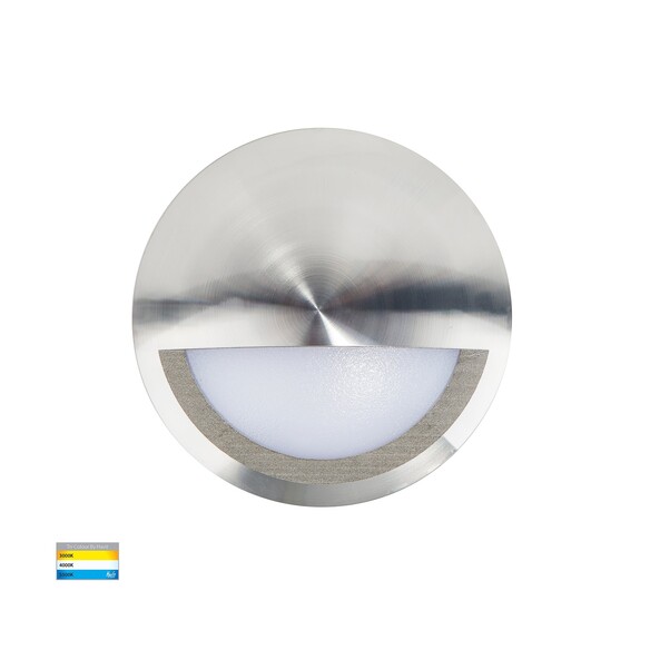 HV2961T-TTM-240V - HV2961T-TTM-12V | HV2961T-TTM-240V - Nava Titanium Coloured Aluminium LED Step Light with Eyelid