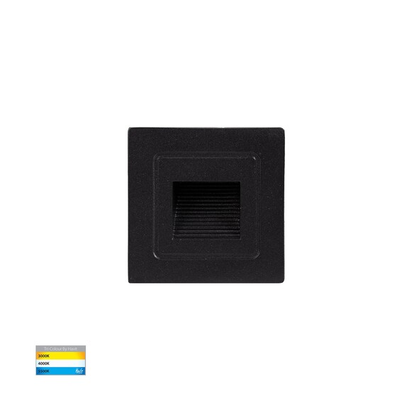 HV3111T-BLK-12V - HV3111T-Black-12V - Trin Black Small Square Recessed LED Step Light