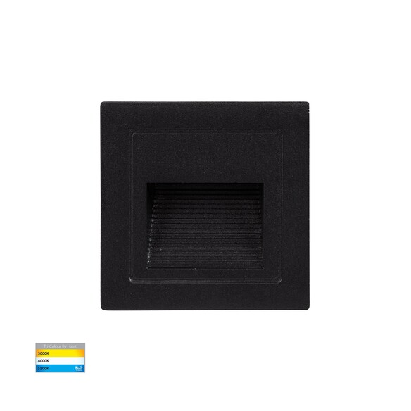 HV3112T-BLK-240V - HV3112T-Black-240V - Trin Black Square Recessed LED Step Light