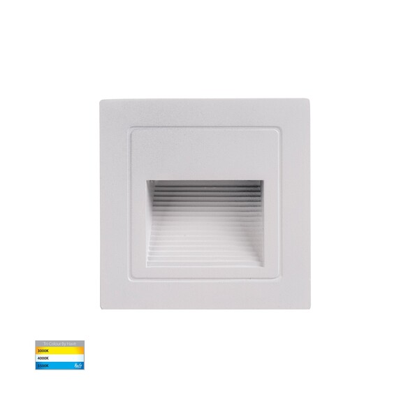 HV3112T-WHT-240V - HV3112T-White-240V | HV3112T-White-12V - Trin White Square Recessed LED Step Light
