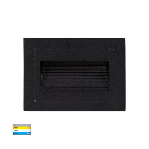 Trin Black Rectangular Recessed LED Step Light
