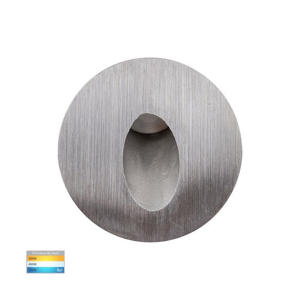 HV3206T-SS316-12V - Mini Reces 316 Stainless Steel Round TRI Colour Recessed LED Step Light