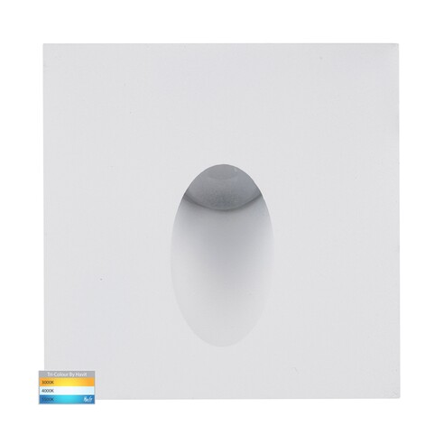 Reces White Square TRI Colour Recessed LED Step Light