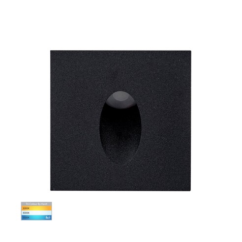 Mini Reces Black Square TRI Colour Recessed LED Step Light