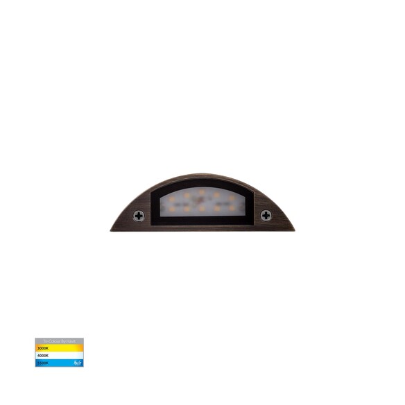 HV3251T-AB-12V - Curva Antique Brass LED Step HV3251T-AB-12V