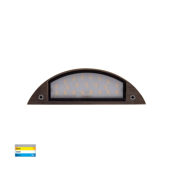 HV3253T-AB-12V - Curva Antique Brass LED Step HV3253T-AB-12V
