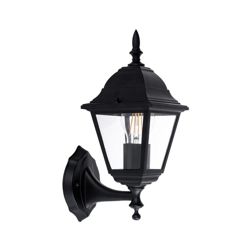 HV3551W-BLK - HV3551W-Black - Newark Aluminium Black 4 Panel Coach Wall Light