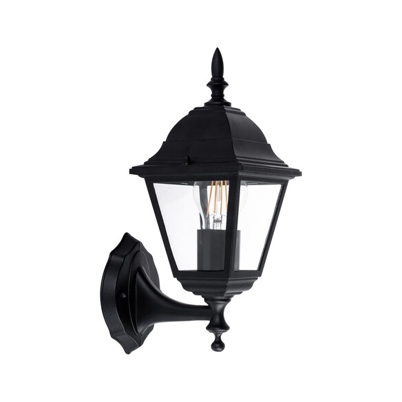 HV3551W-BLK - HV3551W-Black - Newark Aluminium Black 4 Panel Coach Wall Light