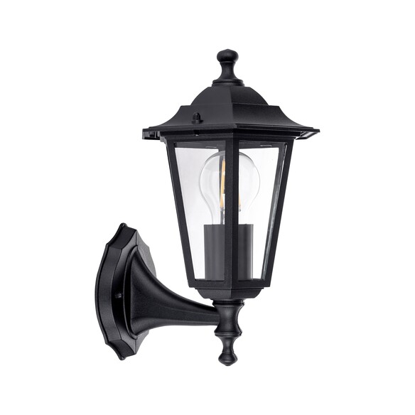 HV3552W-BLK - HV3552W-Black - Fibra Aluminium Black 6 Panel Coach Wall Light