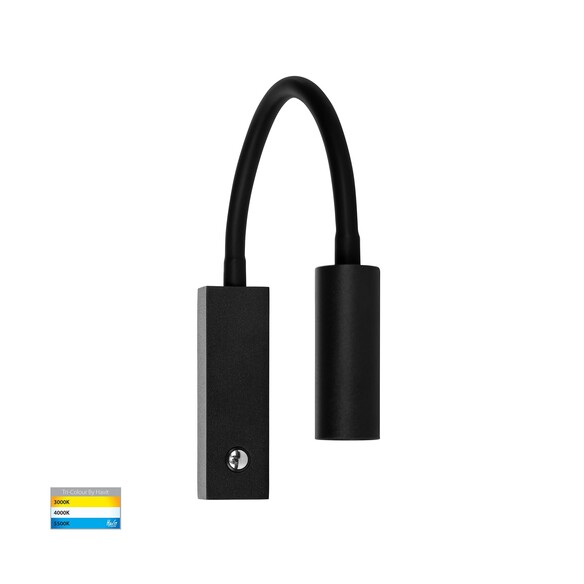 HV3687T-BLK - HV3687T-Black - Lesen Black Single Adjustable Wall Light with Flexible Arm