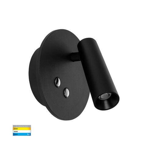 HV3688T-BLK - HV3688T-Black - Lesen Black Single Adjustable Wall Light with Back Light