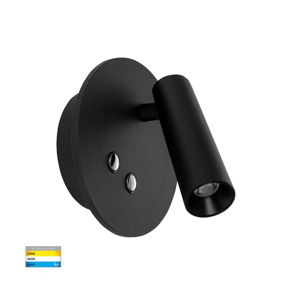 HV3688T-BLK - HV3688T-Black - Lesen Black Single Adjustable Wall Light with Back Light