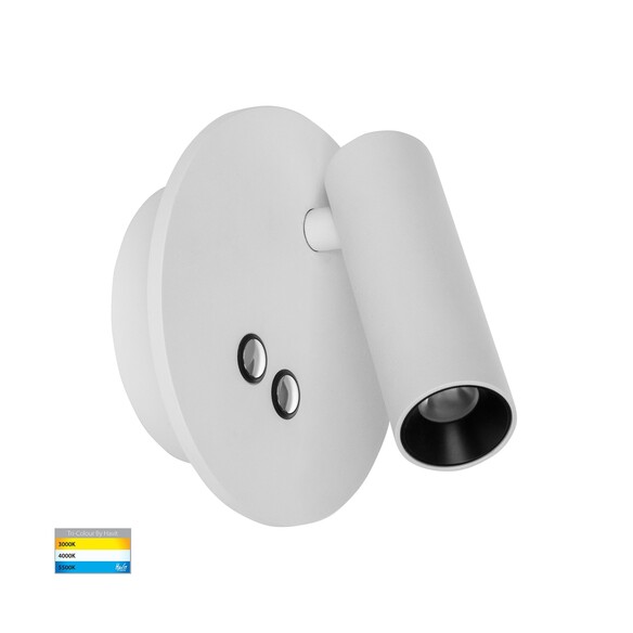 HV3688T-WHT - HV3688T-White - Lesen White Single Adjustable Wall Light with Back Light