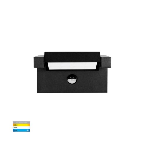 HV3731T-BLK-PIR - HV3731T-Black-PIR - Locu Aluminium Black Adjustable 12W LED Floodlight with Sensor