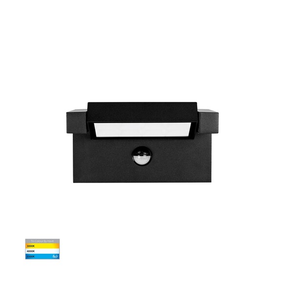 HV3731T-BLK-PIR - HV3731T-Black-PIR - Locu Aluminium Black Adjustable 12W LED Floodlight with Sensor