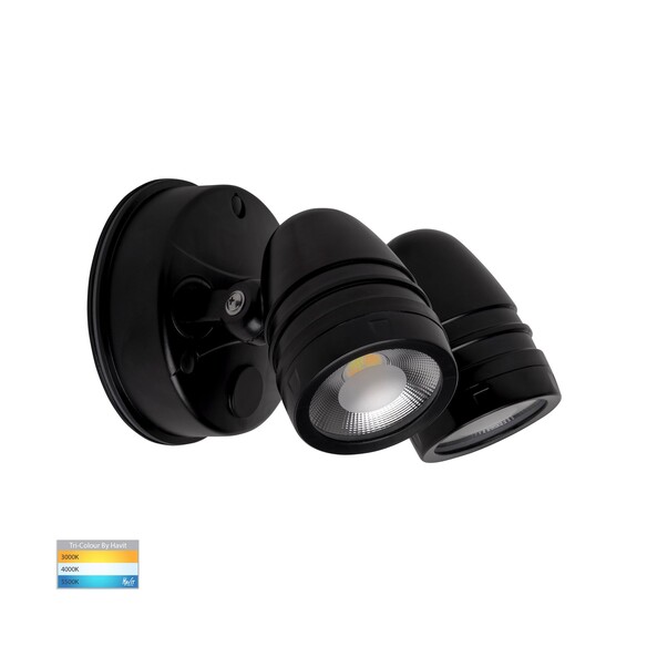 HV3793T-BLK - HV3793T-Black - Focus Polycarbonate Black Double Adjustable Spot Light