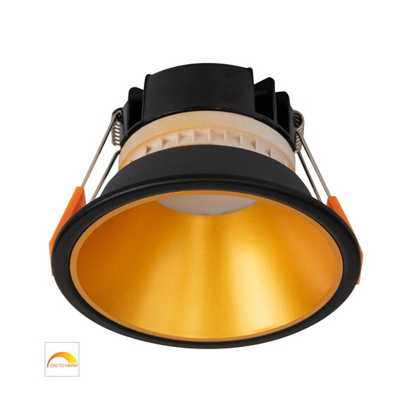 HV5528D2W-BG - Gleam Black with Gold Insert Fixed Dim to Warm LED Downlight