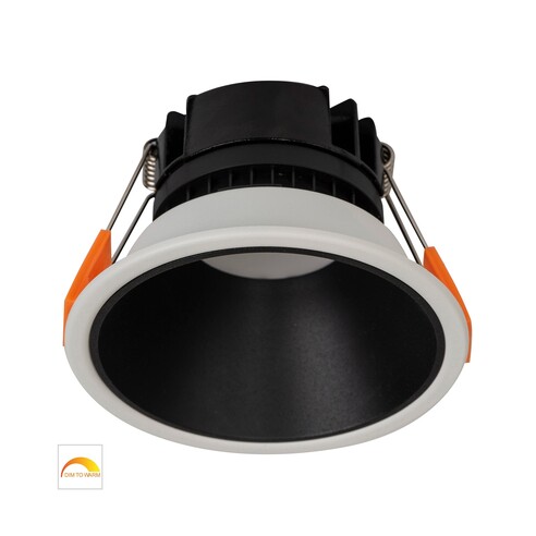 HV5528D2W-WB - Gleam White with Black Insert Fixed Dim to Warm LED Downlight