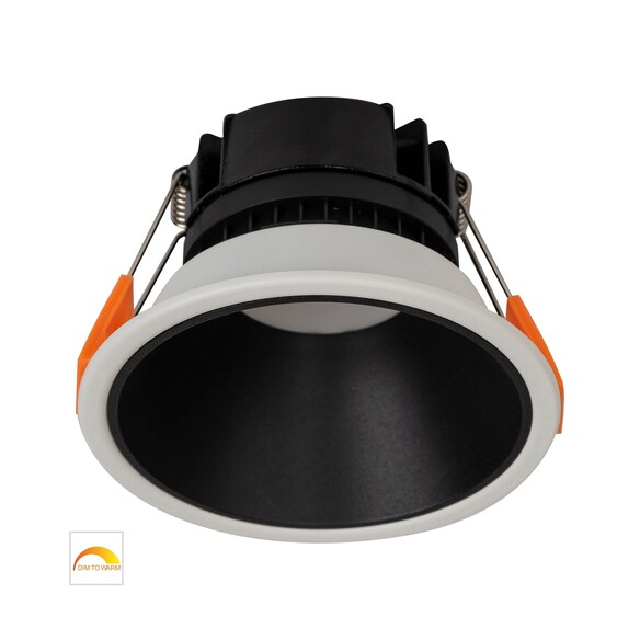 HV5528D2W-WB - Gleam White with Black Insert Fixed Dim to Warm LED Downlight
