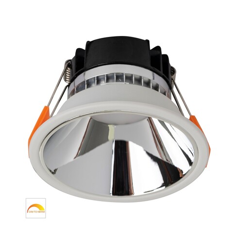 HV5528D2W-WC - Gleam White with Chrome Insert Fixed Dim to Warm LED Downlight