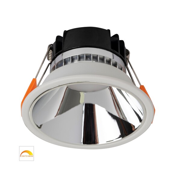 HV5528D2W-WC - Gleam White with Chrome Insert Fixed Dim to Warm LED Downlight