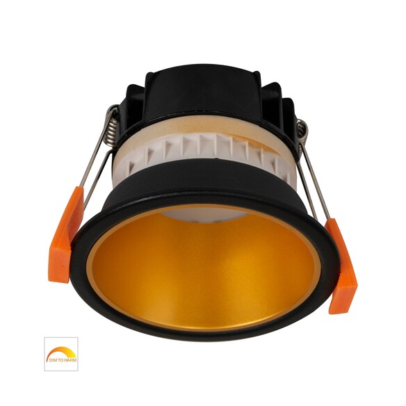 HV5529D2W-BG - Gleam Black with Gold Insert Fixed Dim to Warm LED Downlight
