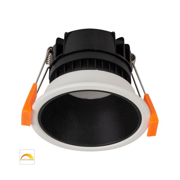 HV5529D2W-WB - Gleam White with Black Insert Fixed Dim to Warm LED Downlight