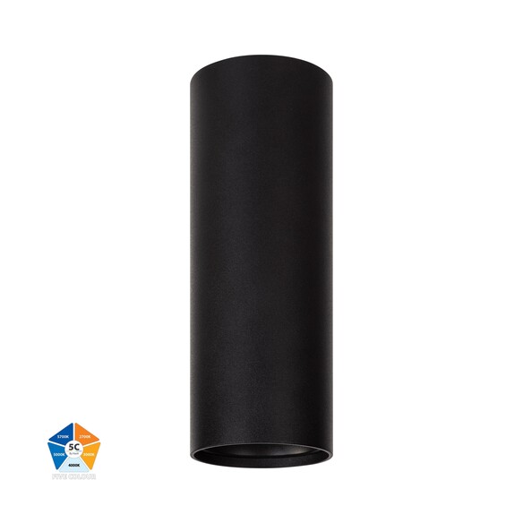 HV5841S-BLK-EXT - HV5841S-Black-Exterior - Nella Black 7W Surface Mounted LED Downlight 240V